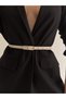 Women's Thin Belt with Wide Gold Buckle, Coat Belt, Dress Belt, Shirt Belt - 6