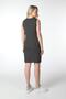 Women's U Neck Zero Sleeve Regular Fit Striped Dress Antarsit-White - 5