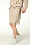 Men's Elastic Waist Pocket Detail Label Regular Fit Shorts Beige - 5