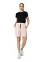 Women's Elastic Waist Pocketed Label Detailed Regular Fit Shorts Pink Melange - 6