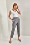 Women's Gray Buttoned Pocket Trousers 50011024 - 5
