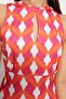 Red Retro Patterned Cut Out Detailed Body-Fitting Stand Collar Knitted Pencil Dress TWOSS23EL02166 - 3
