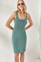 Women's Green Buttoned Camisole Dress ELB-19001542 - 3