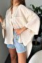 Women's Cotton Fabric Oversize Asymmetric Cut Low Sleeve Shirt - 5