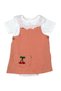 Baby Girl Kid Gilet Dress Pocket Cherry Snap Fastener Badi 100% Cotton Strap Muslin Dress
