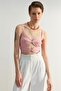 Pink Fitted Woven Cut-out/Window Detailed Bustier TPRSS23BS00099
