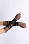 Black Half Hand Long Tulle Bridal Gloves - 3