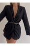 Wide Gold Buckle Black Thin Women's Belt, Coat Belt, Dress Belt, Shirt Belt - 8