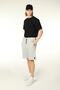 Men's Regular Fit Shorts with Elastic Waist, Pockets and Label Detail, Gray Melange