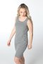 Women's Striped Sleeveless Dress Gray-white - 2