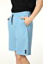 Men's Regular Fit Shorts with Elastic Waist, Pockets and Label Detail, Blue