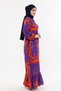 Cotton Viscose Summer Long Skirt Frilled Hijab Dress Purple - 6