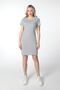 Women's Regular Fit Striped Short Sleeve Dress Grey-Black - 3