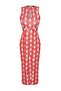 Red Retro Patterned Cut Out Detailed Body-Fitting Stand Collar Knitted Pencil Dress TWOSS23EL02166 - 8