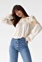 Women's Knitted Standard Size Lace Blouse - 2