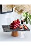 Natural Marble Cake Stand, Cake Stand with Wooden Legs, Marble Presentation Rack, Marble Cheese Plate - 2