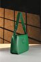 Women's Green Hand And Shoulder Bag - 2
