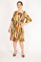 Women's Khaki Plus Size Off-Shoulder Woven Viscose Fabric Side Pocket Dress 65n36068 - 2