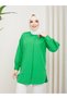 Hidden Placket, Flower Brooch Jewelled Embroidered, Balloon Sleeve Detail, Comfortable Fit, Woven Shirt - 2