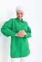 Hidden Placket, Flower Brooch Jewelled Embroidered, Balloon Sleeve Detail, Comfortable Fit, Woven Shirt - 7