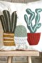 غطاء وسادة من الكتان المزخرف بنمط الصبار المطرز - 3