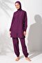 Long Sleeve Zippered Parachute Hijab Swimsuit Purple 231915