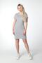 Women's Regular Fit Striped Short Sleeve Dress Grey-Black - 2