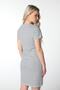 Women's Regular Fit Striped Short Sleeve Dress Grey-Black - 5