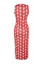 Red Retro Patterned Cut Out Detailed Body-Fitting Stand Collar Knitted Pencil Dress TWOSS23EL02166 - 5