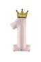 Luxury Crowned 1 Year Foil Balloon Pink Italy Origin 110 Cm - 2