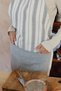 Cotton Linen Gray Striped Adult Cook, Waiter, Chef, Kitchen Apron with Pocket - 2