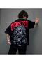 Disaster Printed Oversize Unisex Cotton Black T-shirt