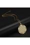 Flower of Life Geometry Pattern Stainless Steel Gold Necklace