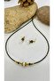 Handmade Ethnic Sand Bead Women's Necklace Earring Set - 2
