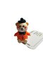 Keychain with Teddy Bear in Orange Jacket and Bow Tie and I Love You (orange) Figure - 5cm - 4