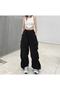 Black Oversized Cargo Pocket Elastic Baggy -