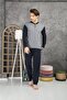 100% Cotton Single Jersey Jacquard Men's Pajama Set 1004 - 2