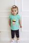 Baby Girl Capris Short Sleeve Girl Pattern Printed Summer Basic Bottom-Top Set 6-24 Months