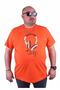 Big Size O-Neck T-Shirt Headphone 23172 Orange