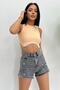 Sleeveless Waist Chain Diamond Stone Detailed Crop Camisole Fabric Blouse Stonecrop