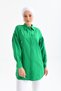 Hidden Placket, Flower Brooch Jewelled Embroidered, Balloon Sleeve Detail, Comfortable Fit, Woven Shirt - 3