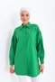 Hidden Placket, Flower Brooch Jewelled Embroidered, Balloon Sleeve Detail, Comfortable Fit, Woven Shirt - 5
