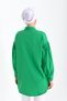 Hidden Placket, Flower Brooch Jewelled Embroidered, Balloon Sleeve Detail, Comfortable Fit, Woven Shirt - 8