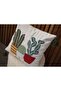 غطاء وسادة من الكتان المزخرف بنمط الصبار المطرز - 5
