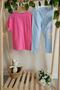 Short Sleeve T-shirt Capri Tights Top/Bottom Set - 4