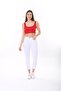 Women's Red Strap Corded Crop Knitted Blouse - 3