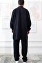Muslin Men's Baggy Hajj Umrah Prayer Suit Black - 3