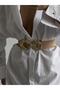 Interlocking Straw Elastic Women's Belt with Gold Buckle, Jacket Belt, Shirt Belt, Dress Belt