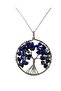 Wire Wrapped Lapis Lazuli Tree of Life Synthetic Stone Necklace - 2
