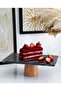 Natural Marble Cake Stand, Cake Stand with Wooden Legs, Marble Presentation Rack, Marble Cheese Plate